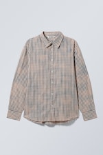 Bleket rutete blå - Oversized rutete bleket skjorte - 0