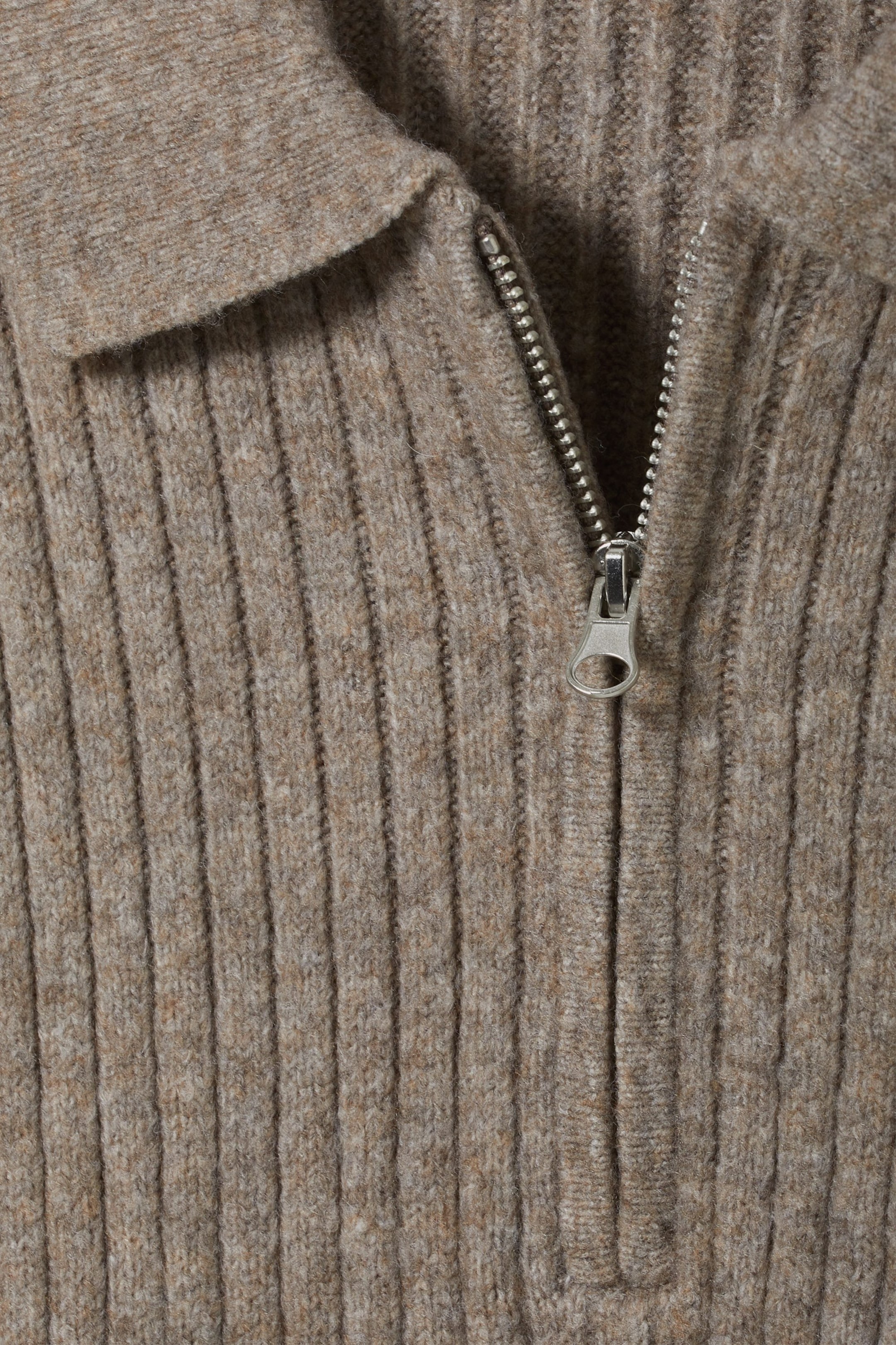 Dunkles Taupe - Pikee-Pullover Nicki - 1