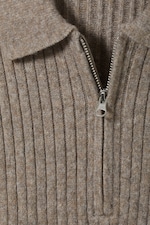 Dunkles Taupe - Pikee-Pullover Nicki - 1
