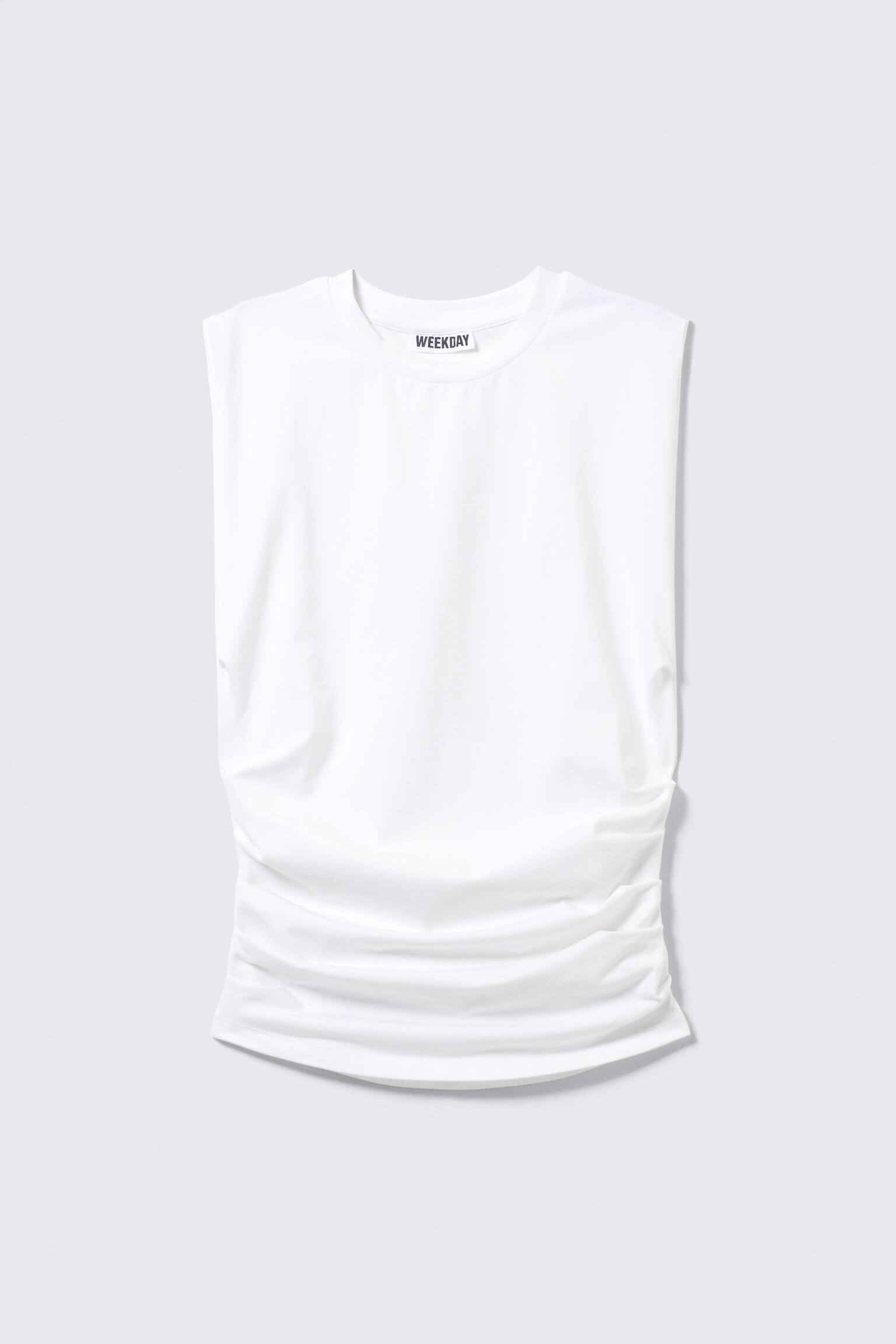 Tanktop mit Raffungen - Weiß/Schwarz - 2