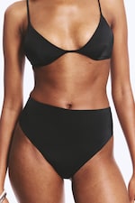 Svart - Brazilian-cut bikinitrosor med hög midja - 1