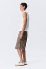 Leopard Print - Astro Loose Baggy Printed Cotton Twill Shorts - 5