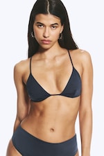 Bleu foncé scintillant - Haut de bikini triangle dos nageur - 1
