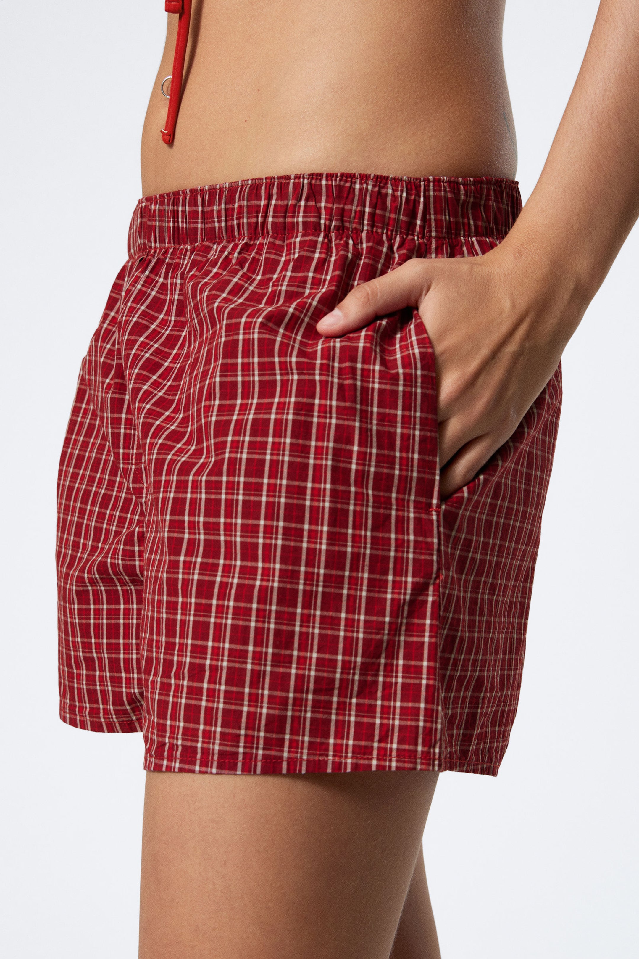 #6C2C3A - Relaxed Boxer Cotton Shorts - 2