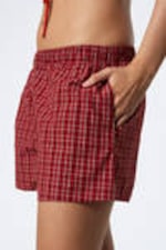 Checked Red - Relaxed Boxer Cotton Shorts - 1
