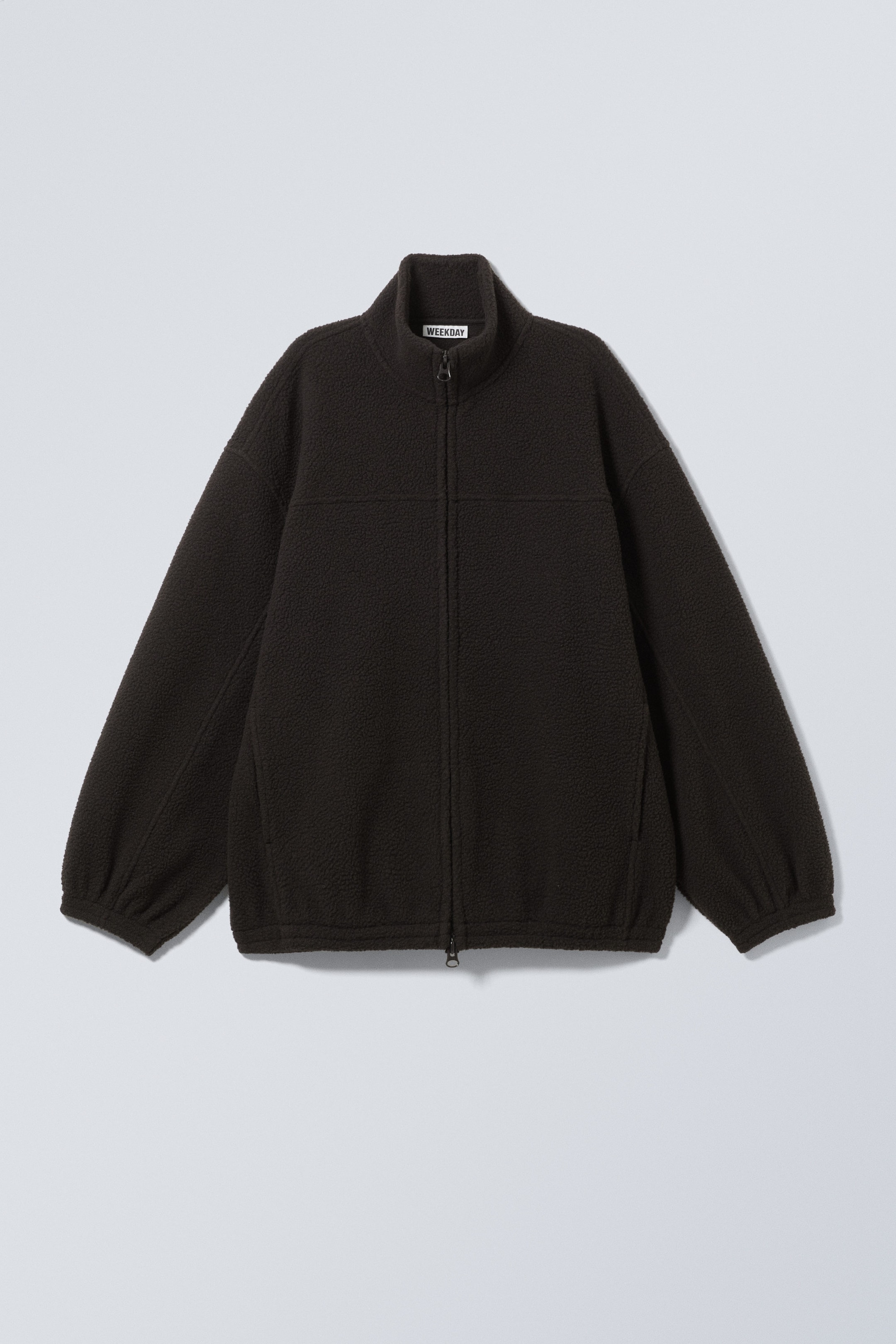 Dunkelbraun - Fleecejacke mit Reißverschluss - 1