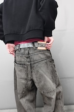 Smokey Black – svart - Dunno unisex løs Barrel-jeans med lavt liv - 9