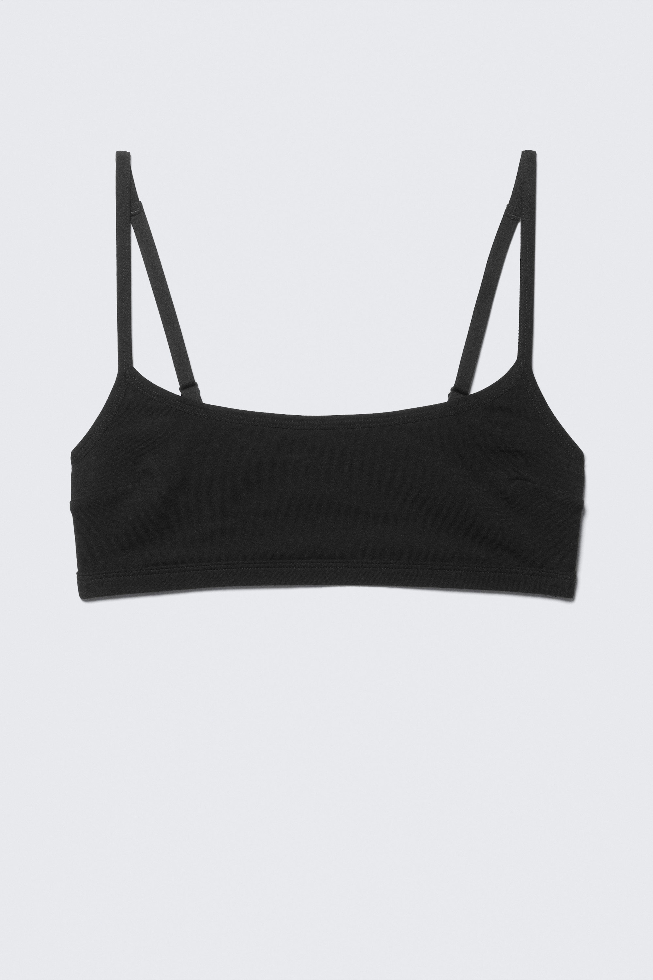 Black - Scooped Soft Cotton Bra - 3