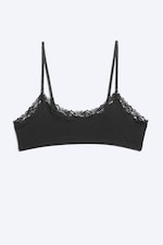Black - Scooped Soft Lace Bra - 2
