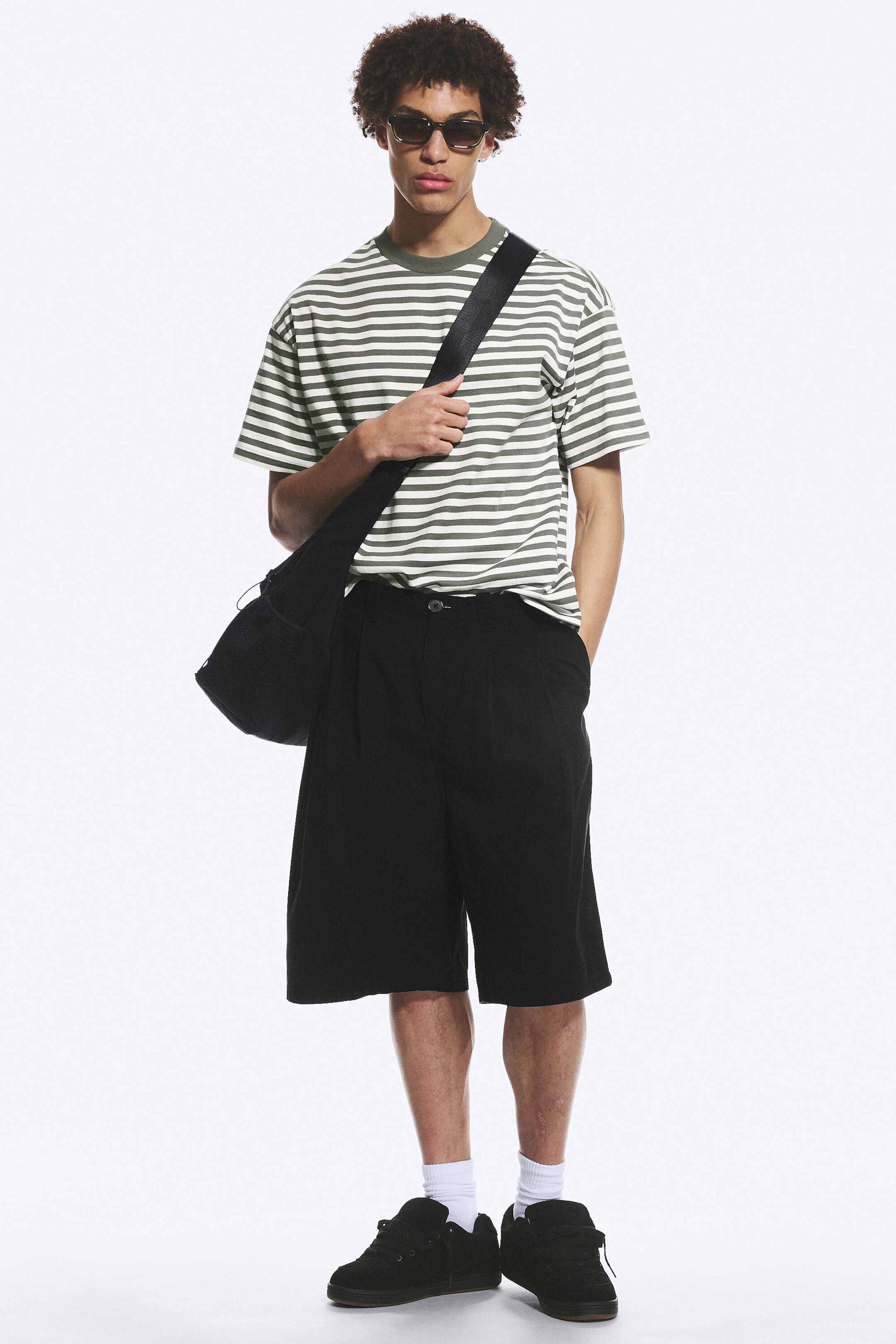 Black - Cotton Chino Shorts - 1