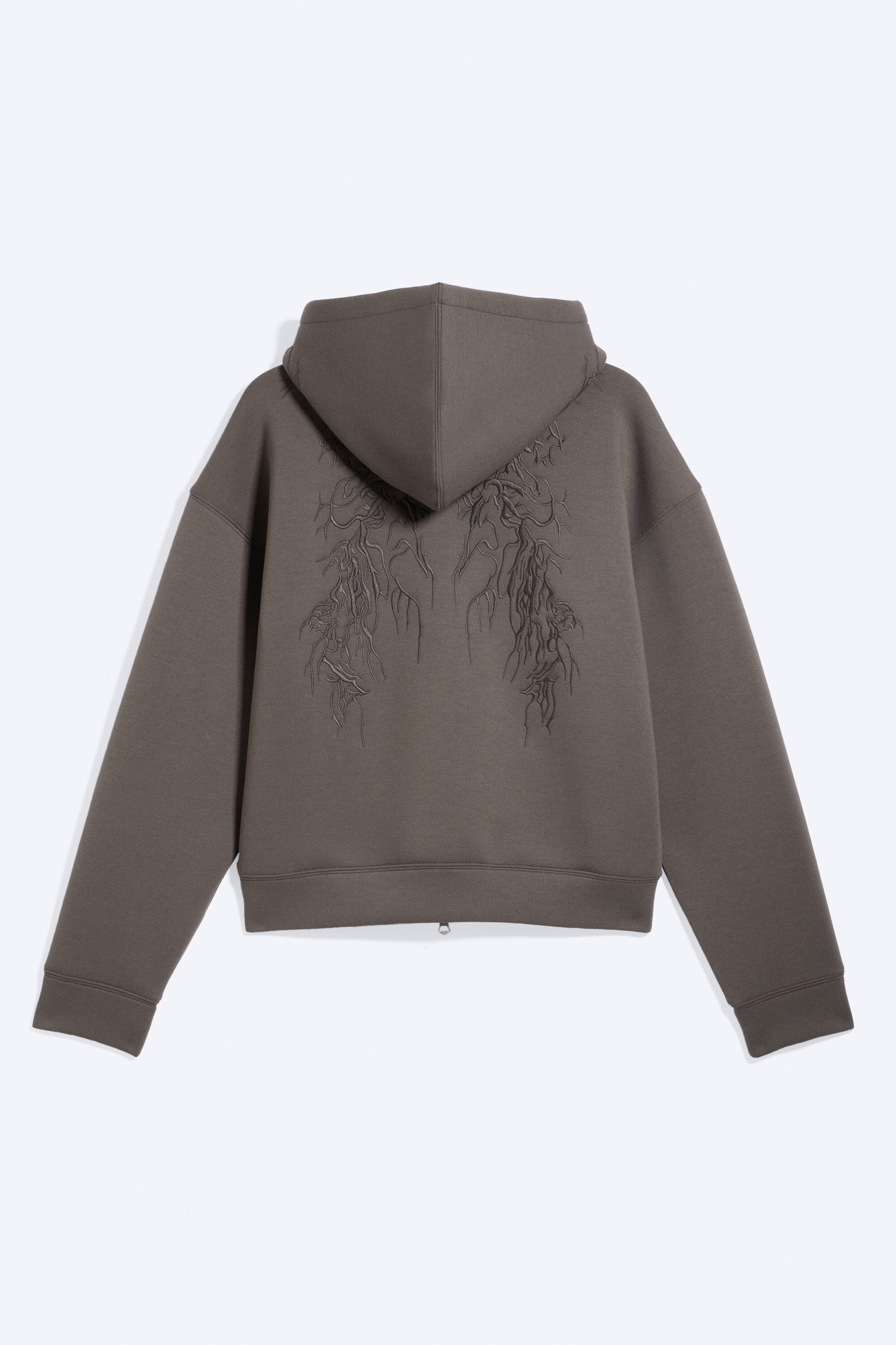 Dark Mole - Embroidered - Simon Graphic Scuba Zip Hoodie - 5