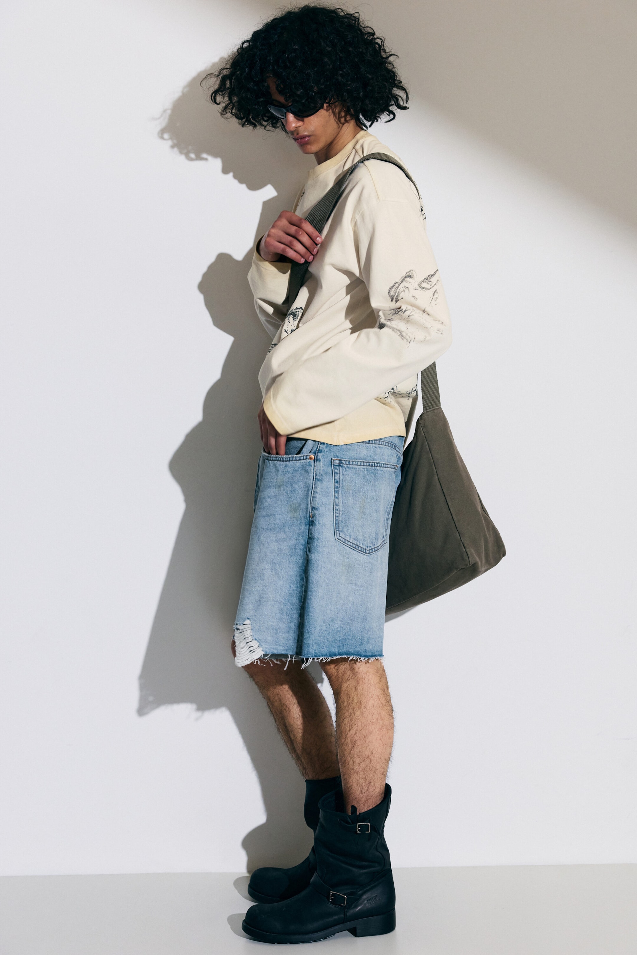 Kimberly Worn - Mellanblå - Ash Loose denim shorts - 1