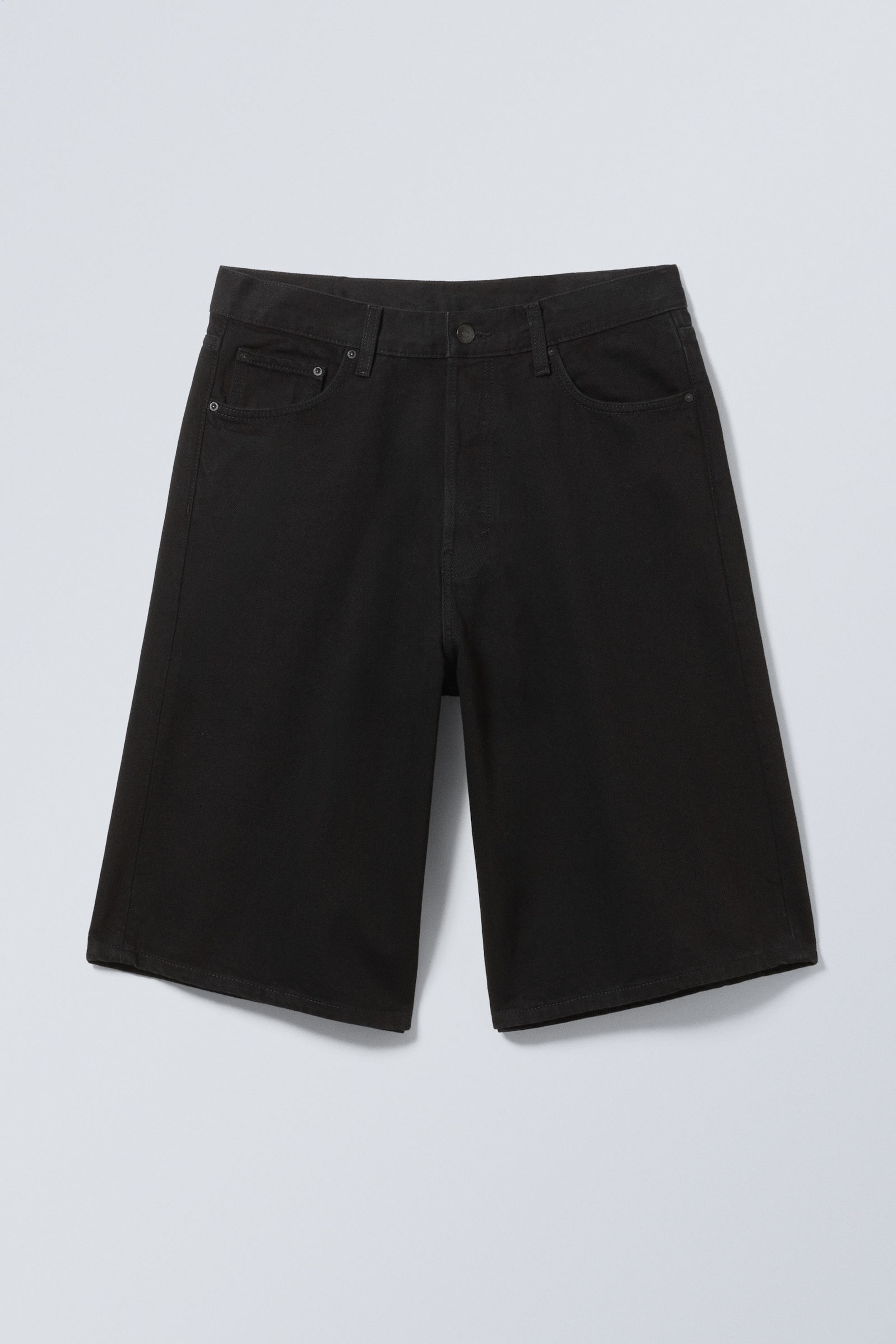 Black Rinse - Black - Astro Denim Loose Baggy Shorts - 8