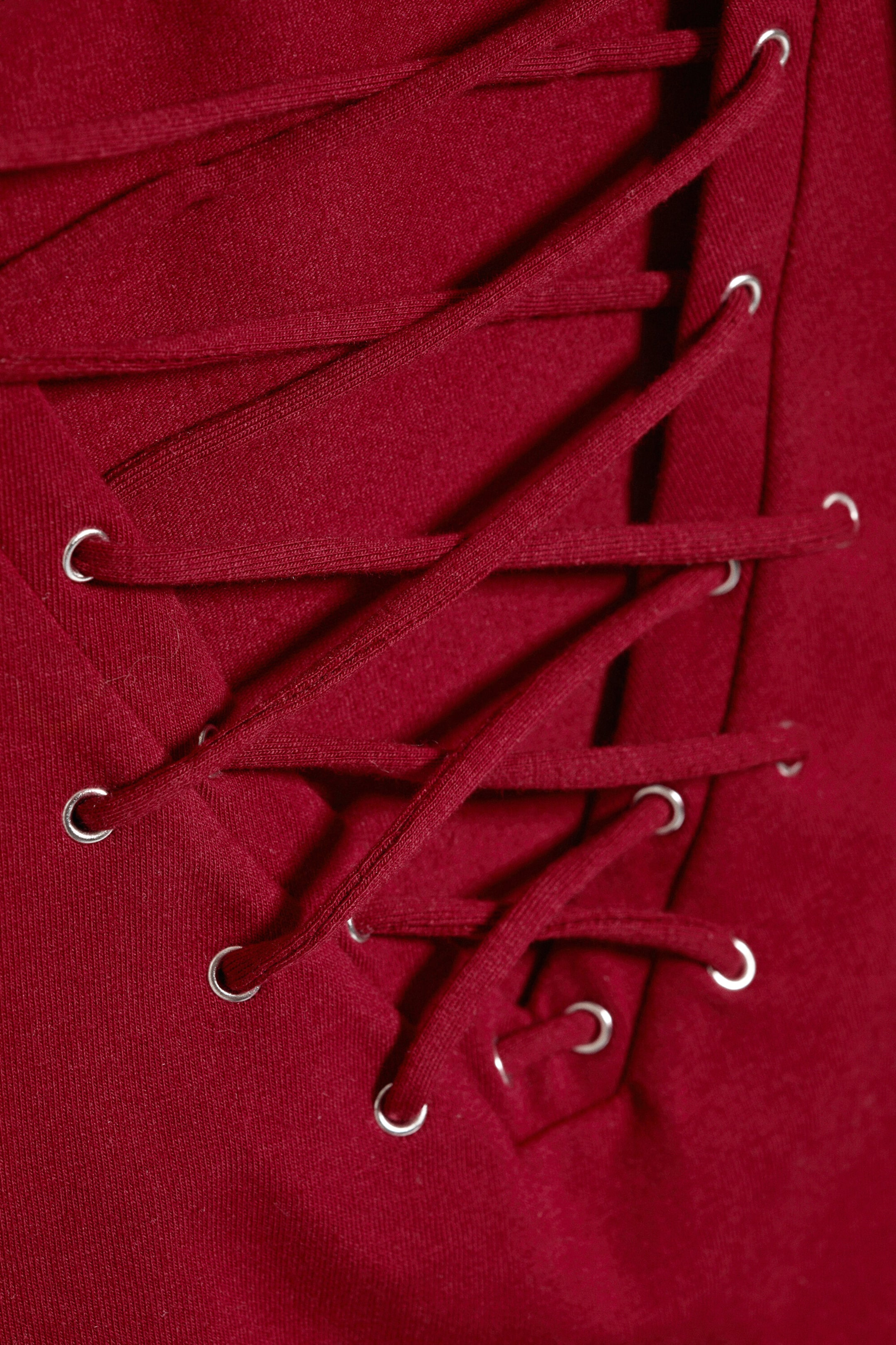 Rouge foncé - Haut à bretelles col V - 5