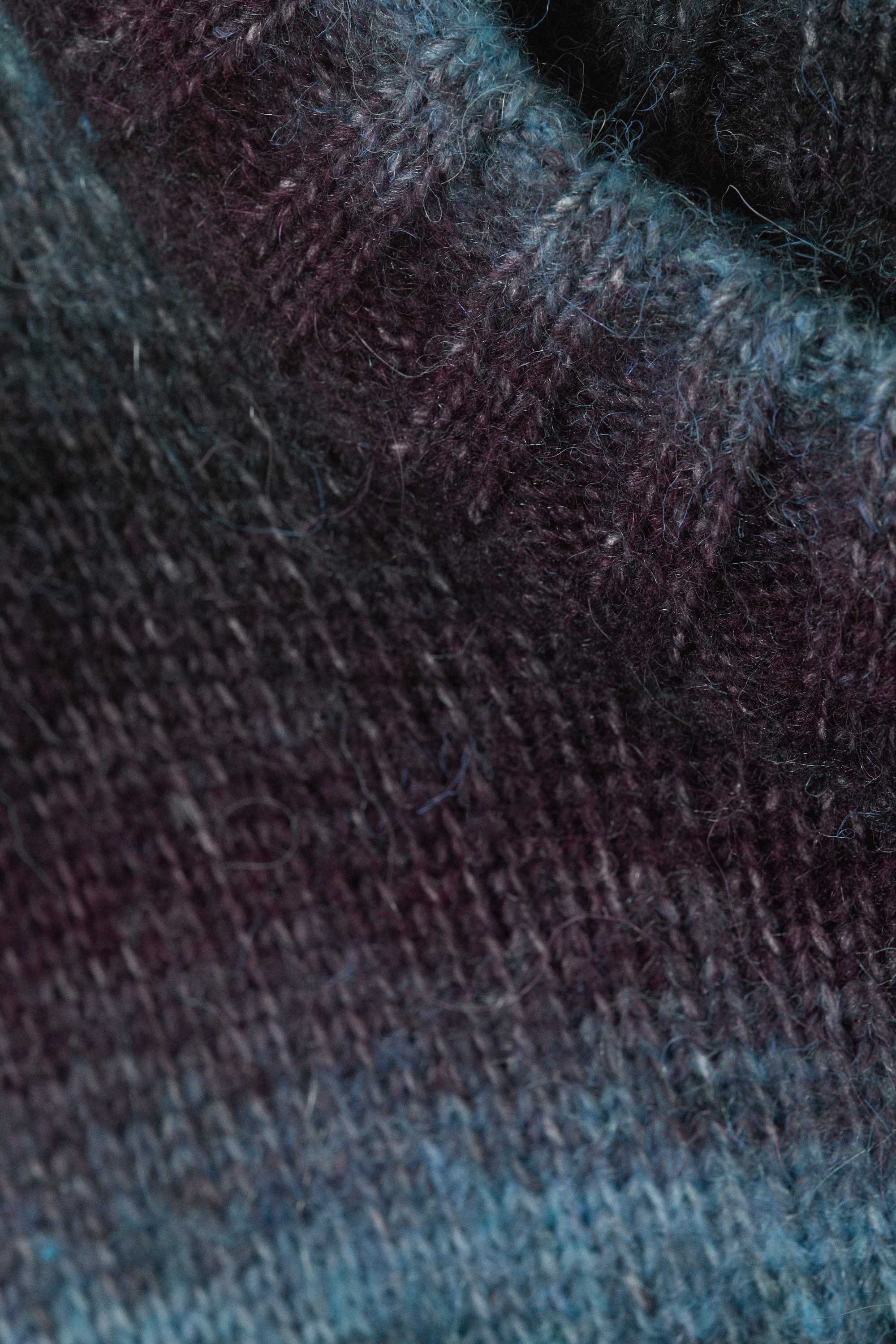 Turquoise rayé - Pull loose en maille - 5