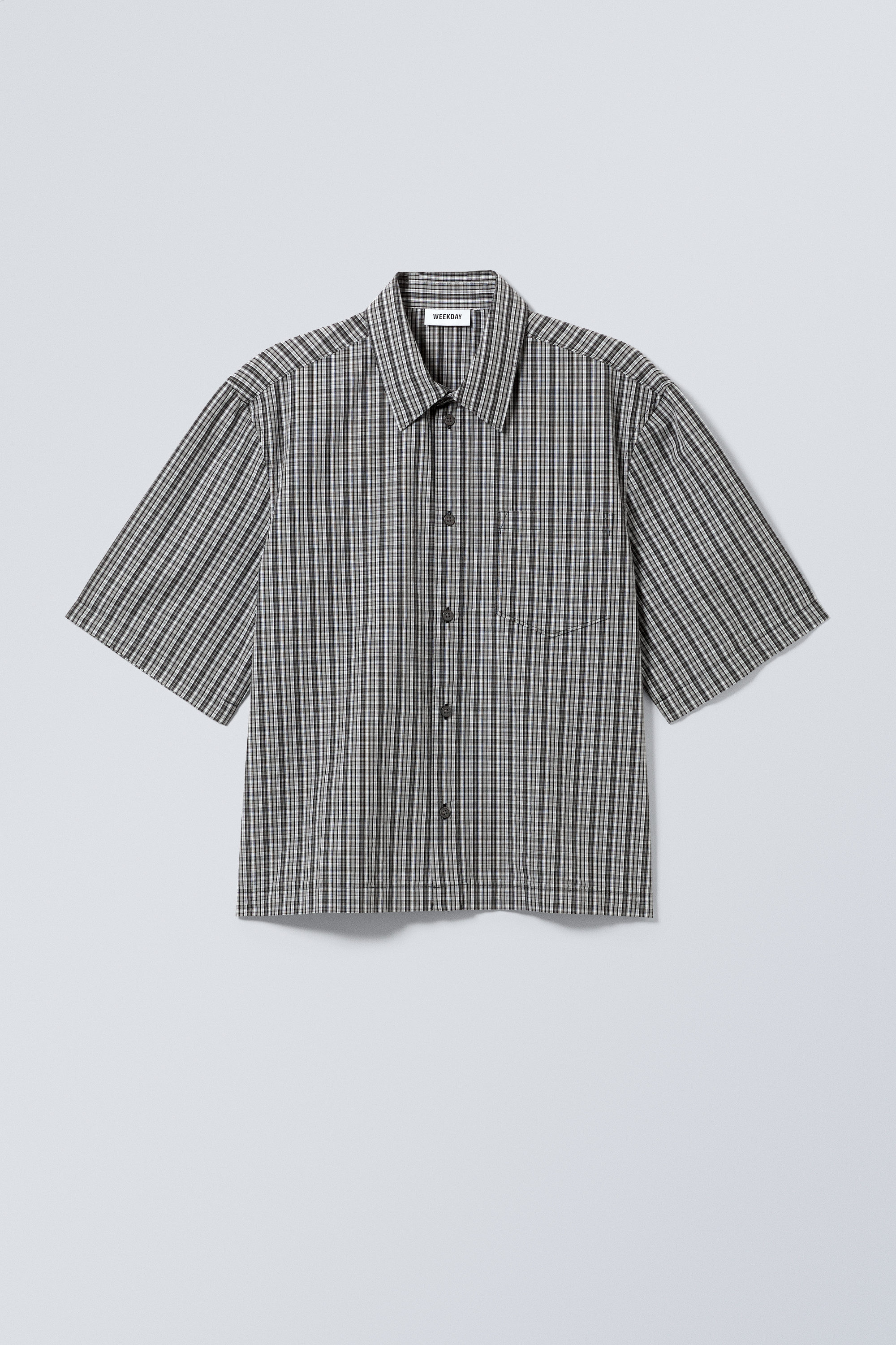 cropped short sleeve shirt - Black & White Check | Weekday EU