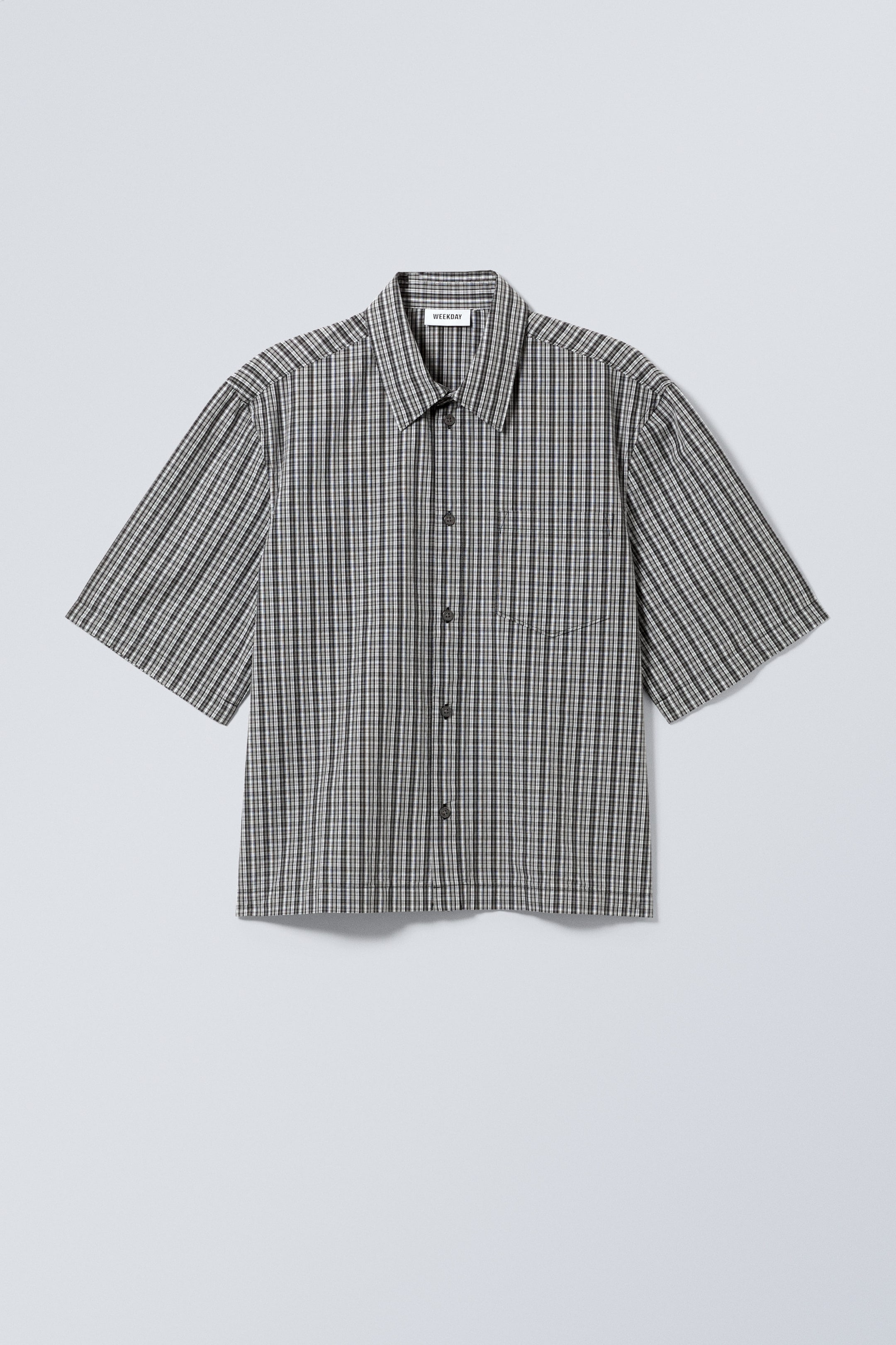 Black & White Check - Cropped Short Sleeve Shirt - 0