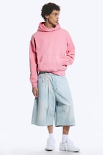 Gewaschenes Rosa - Hoodie mit weiter Passform - 1
