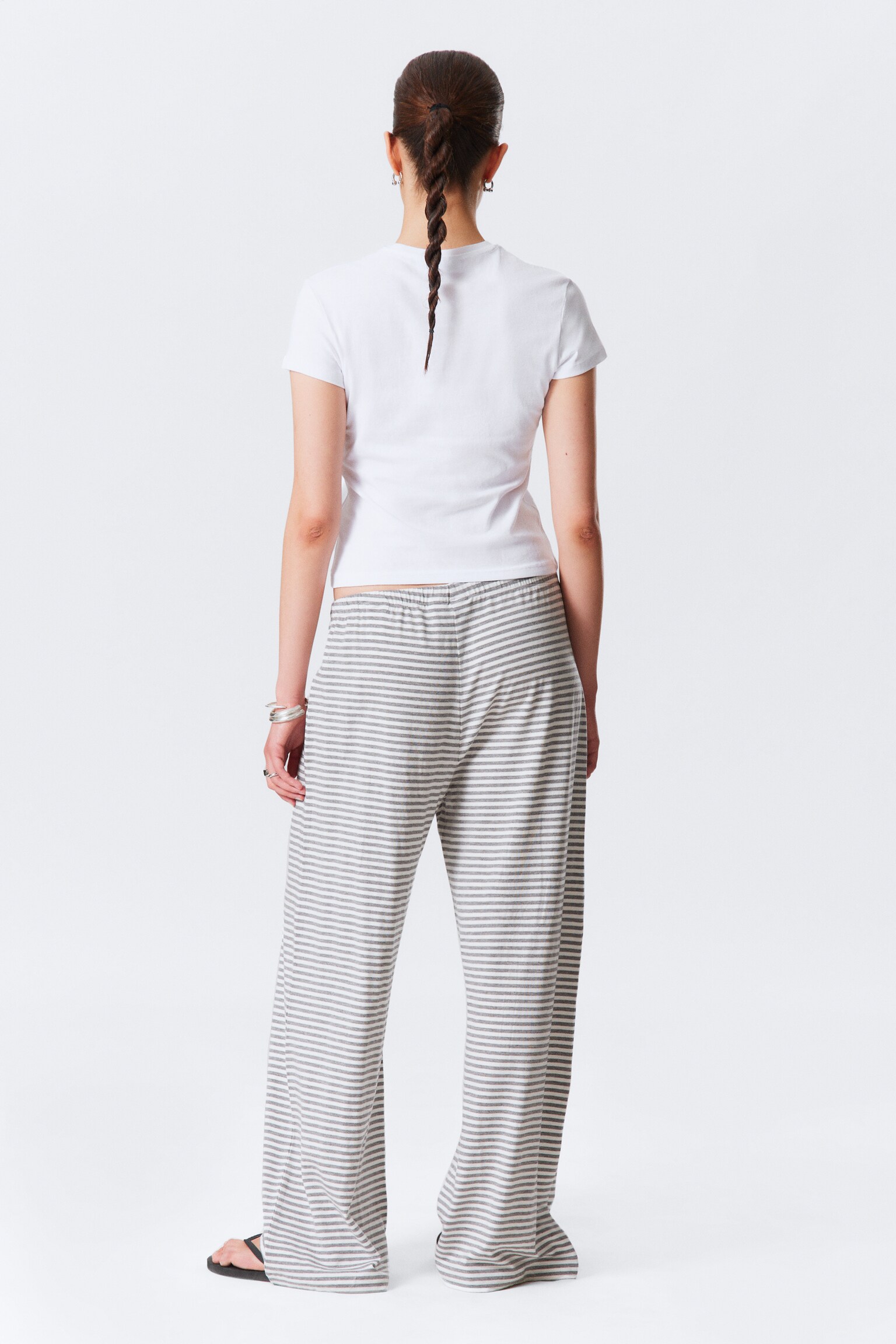 Slim Short-Sleeved Cotton T-shirt - White/Black/Off-white - 5