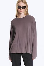 Washed Purple - Locker geschnittenes Longsleeve - 1