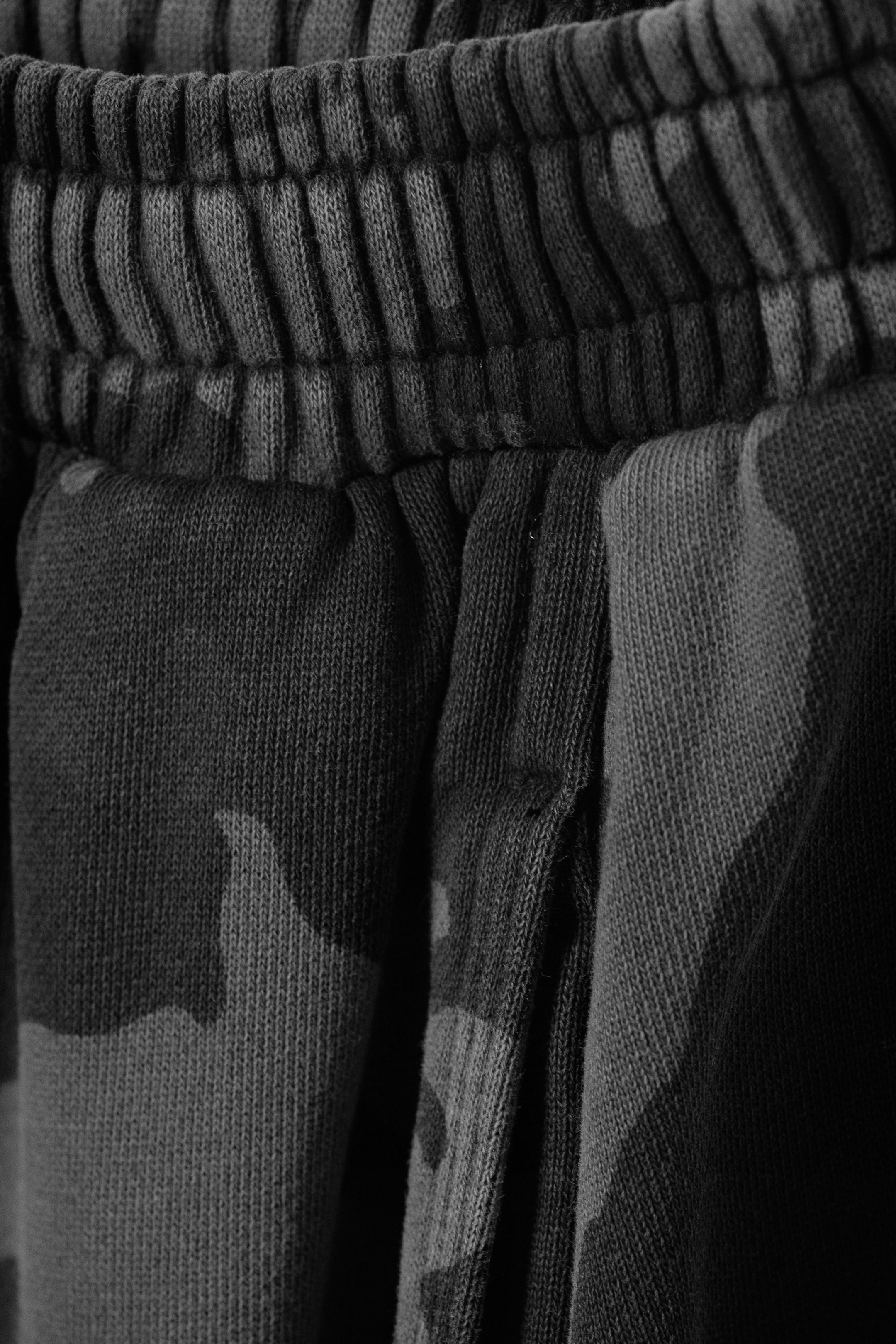 Dark Grey - Camo - Loose Printed Cotton Terry Sweatpants - 4