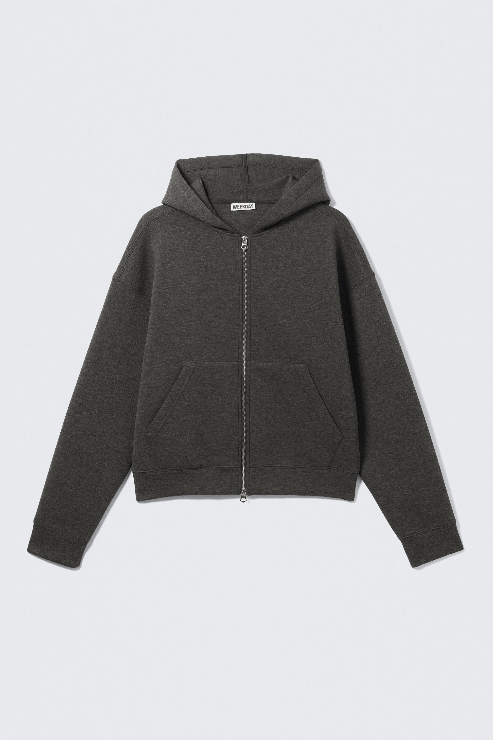 Dark Grey Melange - Simon Scuba Zip Hoodie - 3