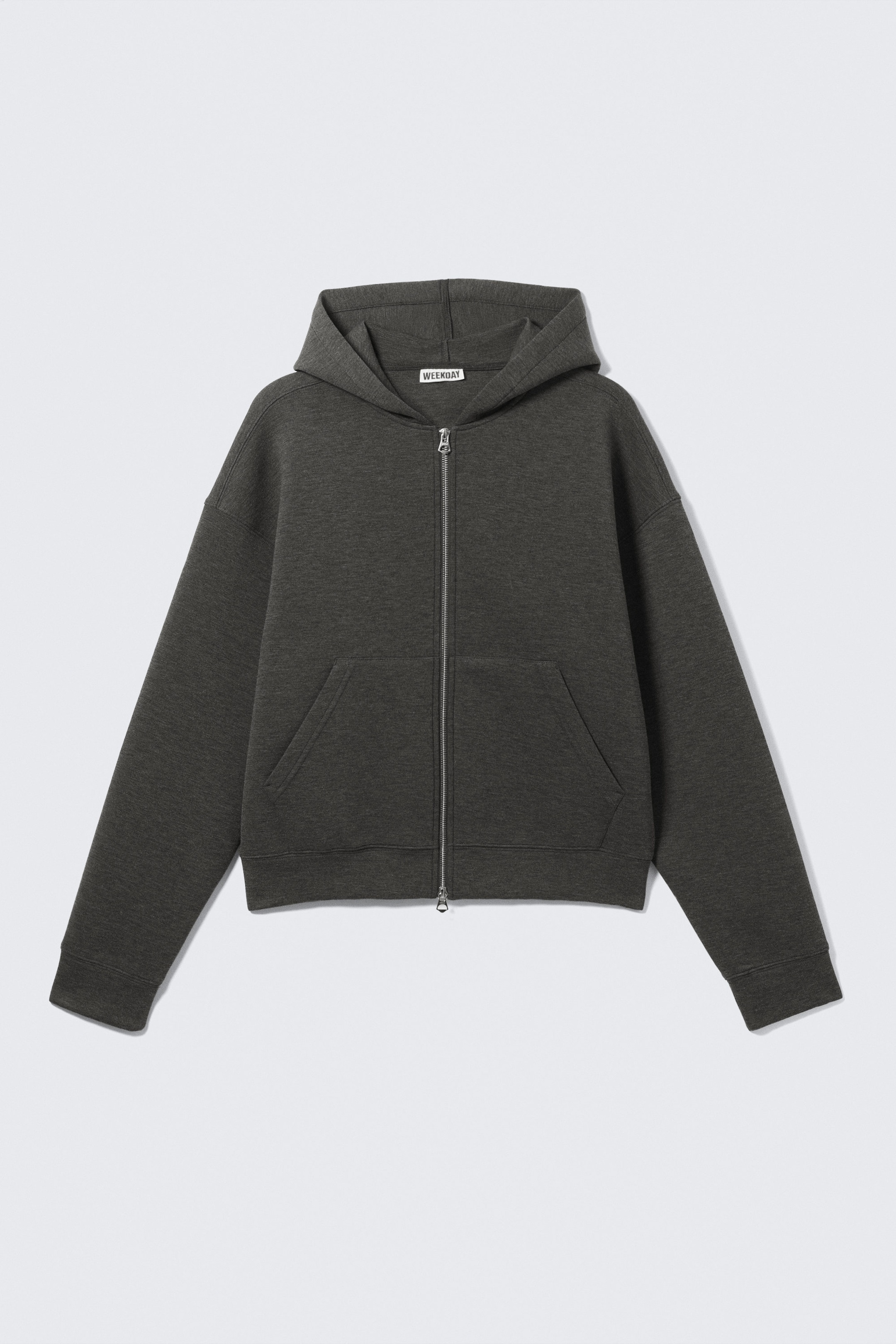 Dark Grey Melange - Simon Scuba Zip Hoodie - 4