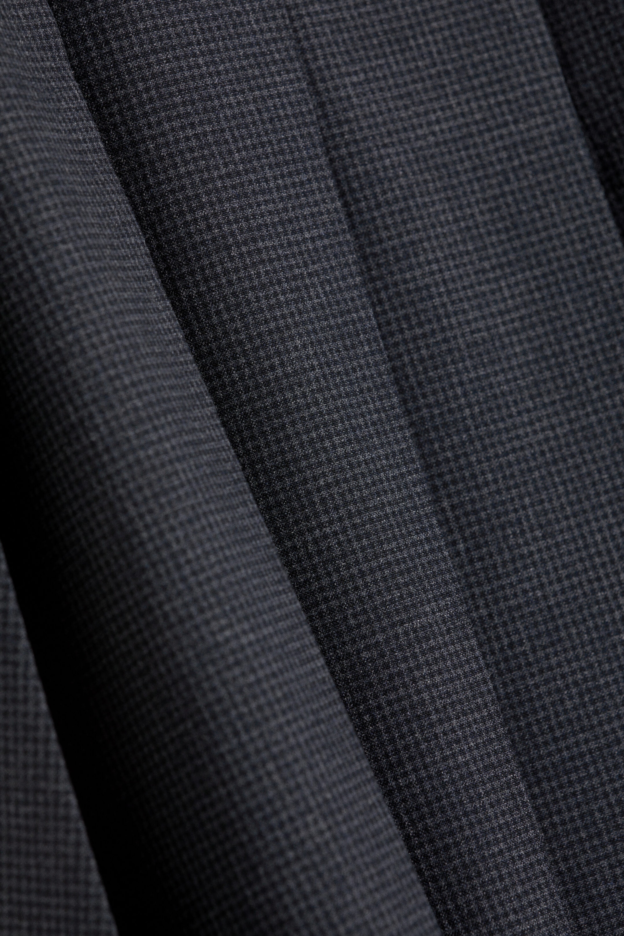 Checked Dark Grey Melange - Plissierter Midirock - 5