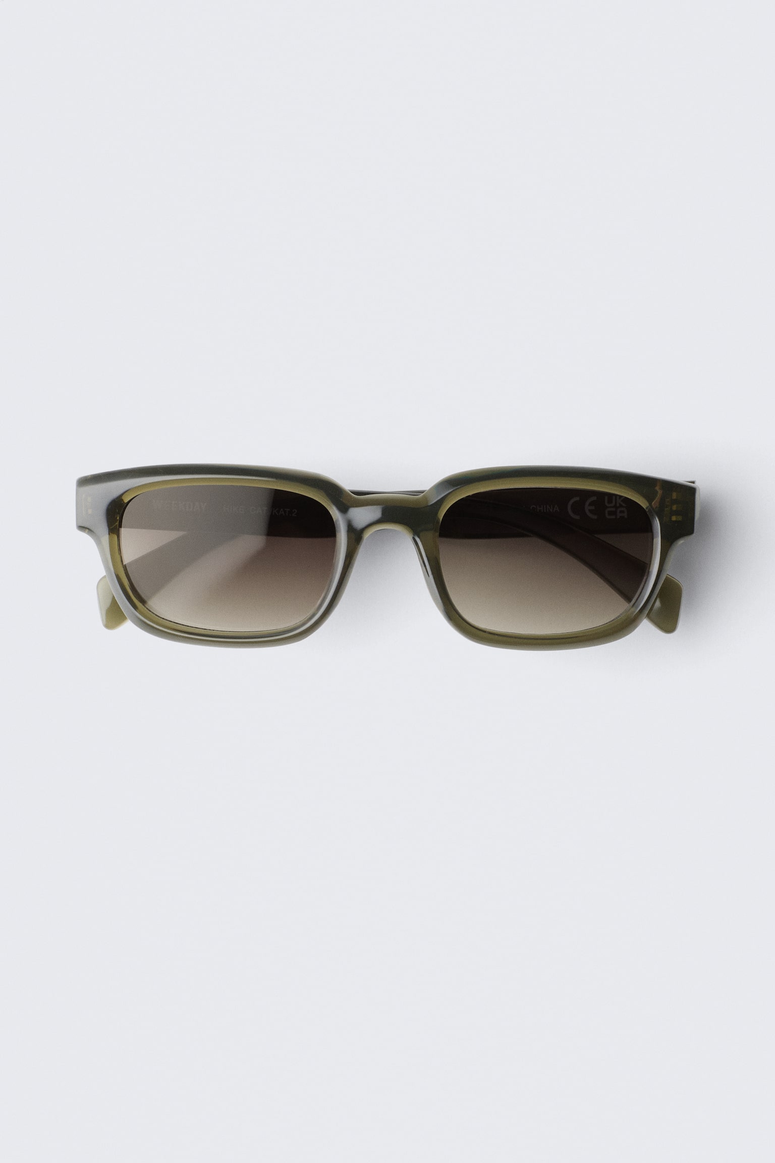 Kühne Unisex-Sonnenbrille mit rechteckigem Rahmen - Dunkelgrün