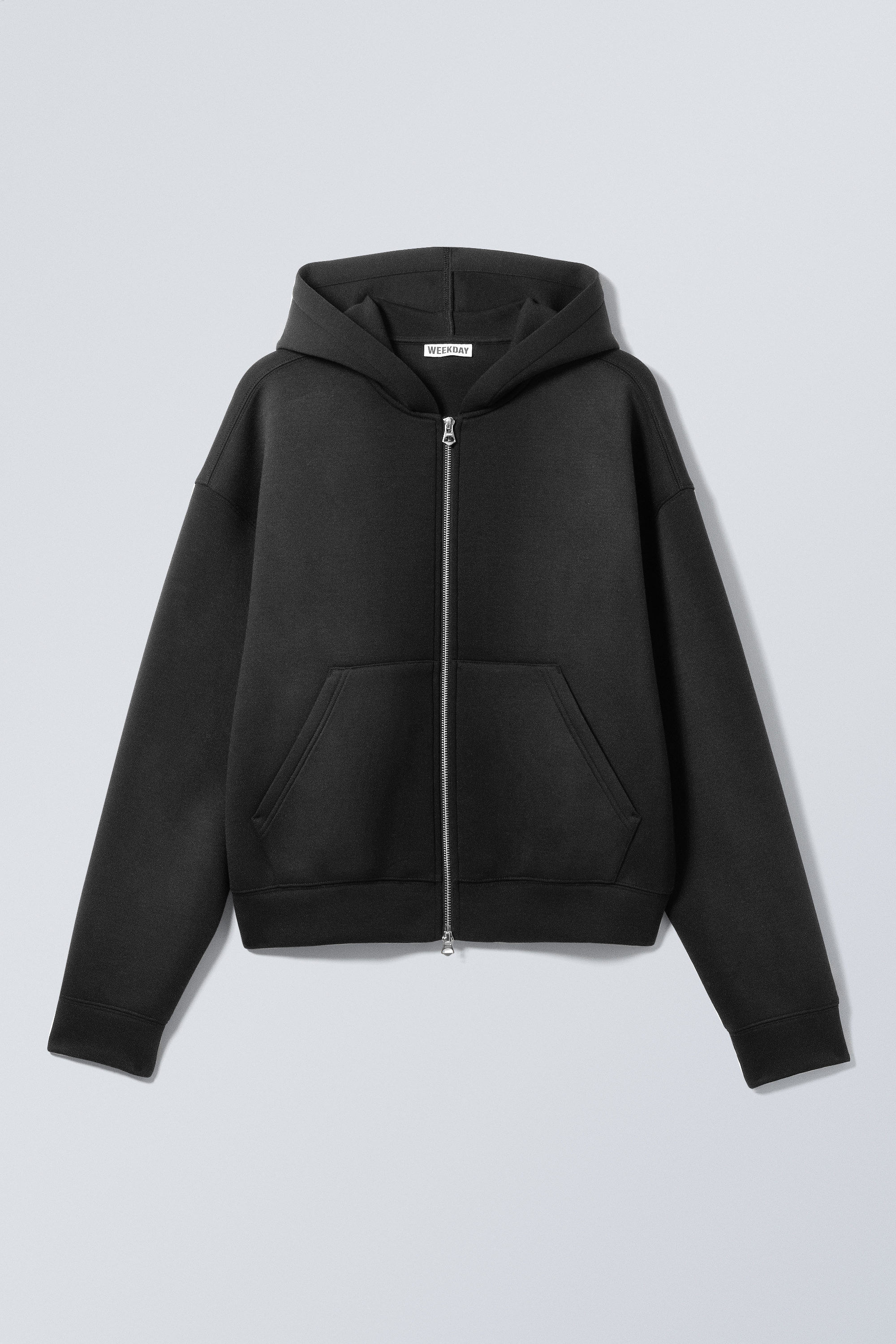 Faded Black - Simon Washed Scuba Zip Hoodie - 5