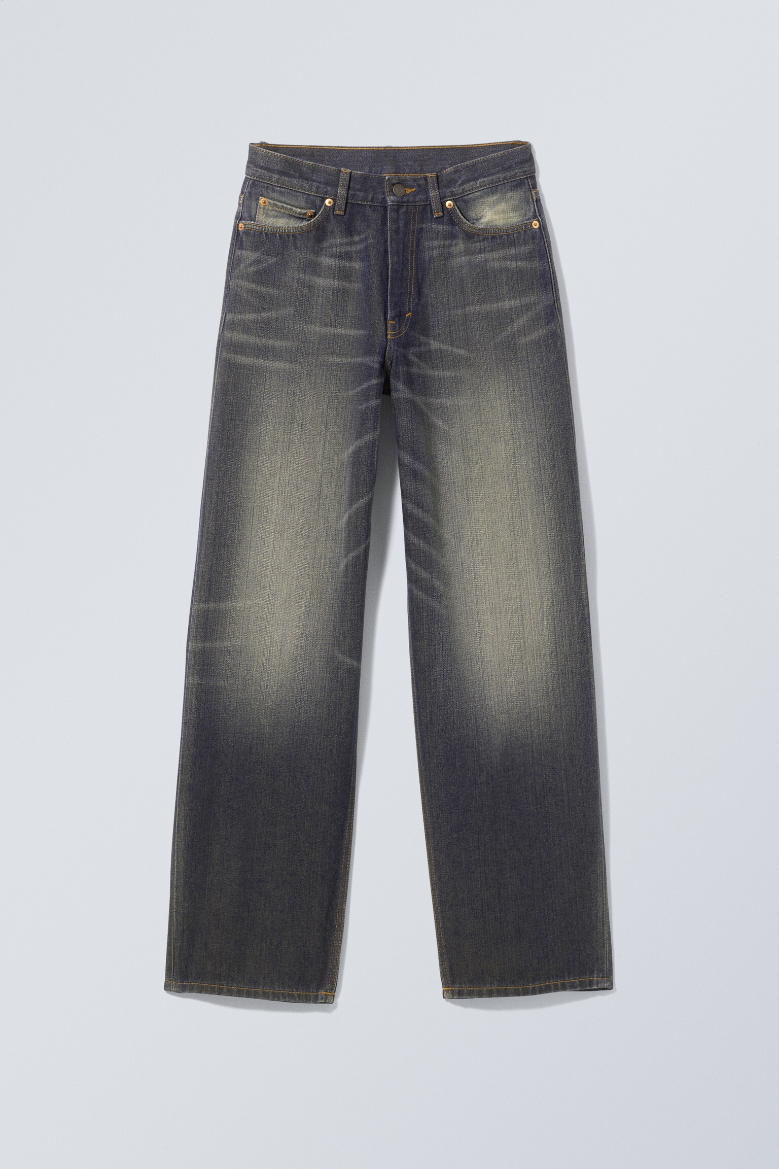 Jean ample jambe large taille mi-haute Rail - Bleu marais/Blue Rinse – Bleu foncé/Deep Ocean Blue – Bleu foncé/Misty Grey – Gris clair/Ink Black - Noir/Jackpot Blue – Bleu moyen/Clay Grey – Gris/Tide Blue - Bleu clair