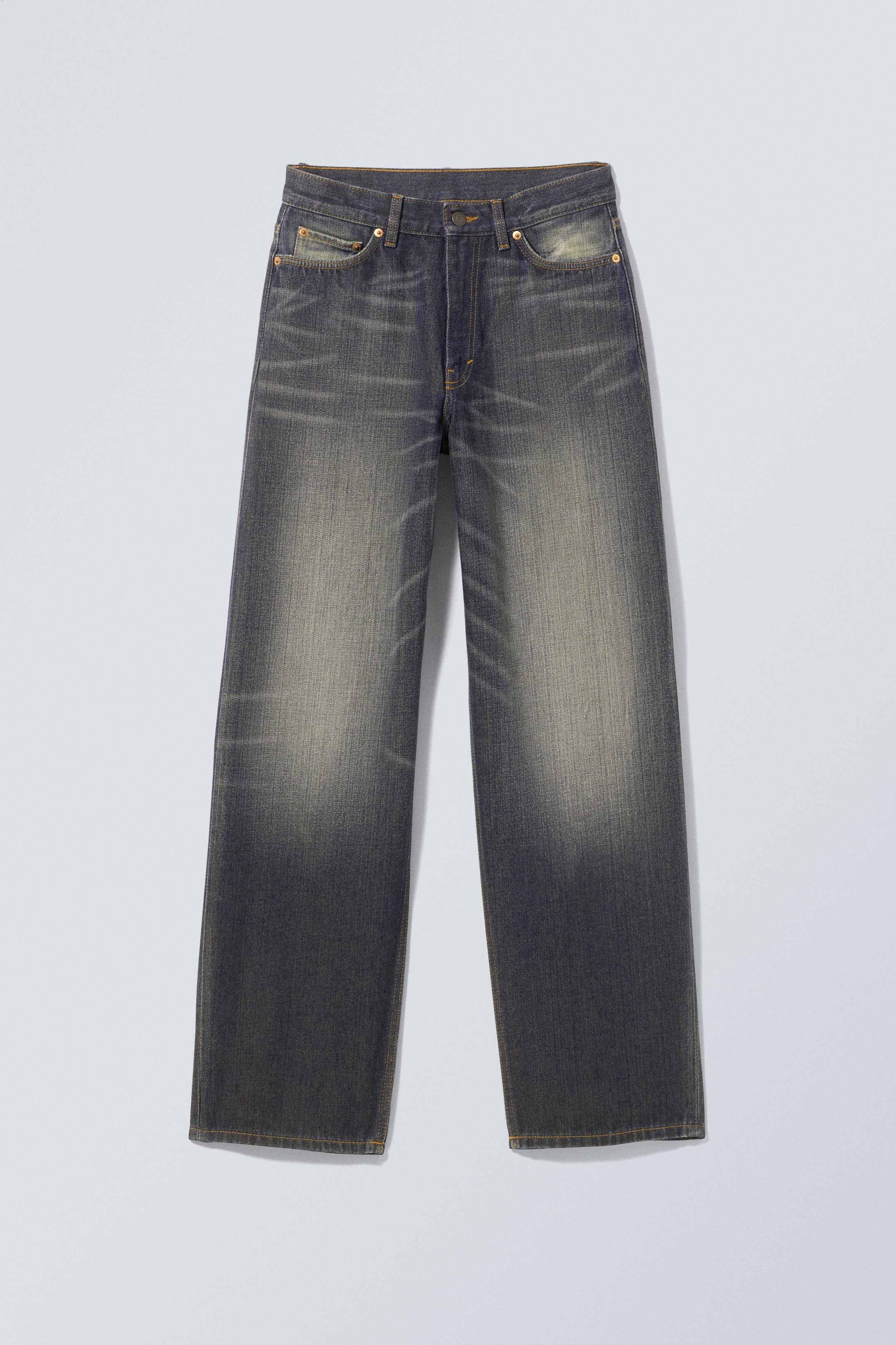 Marsh Blue - Rail Mid Rise Loose Wide Jeans - 0