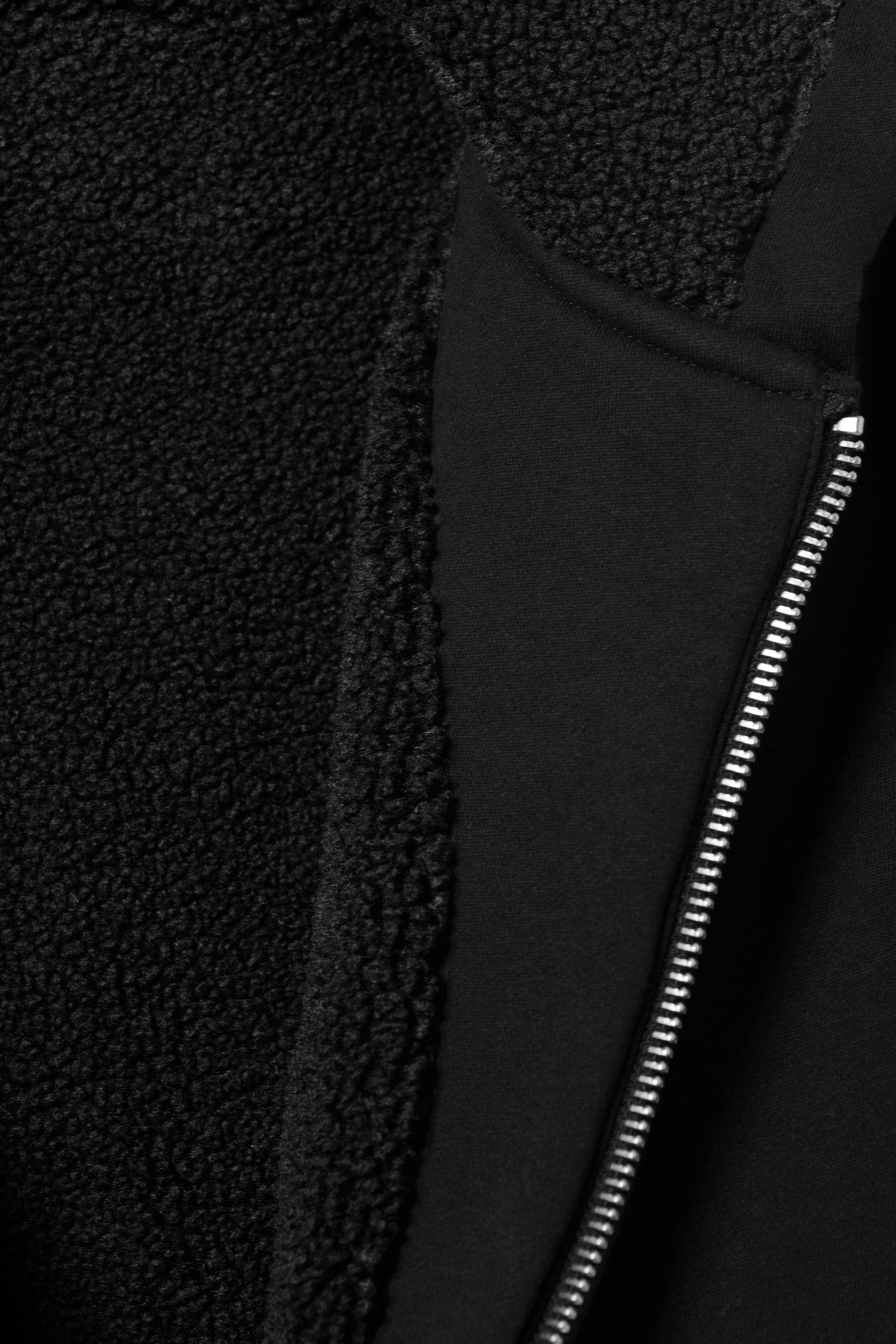 Noir - Sweat à capuche zippé doublé - 6