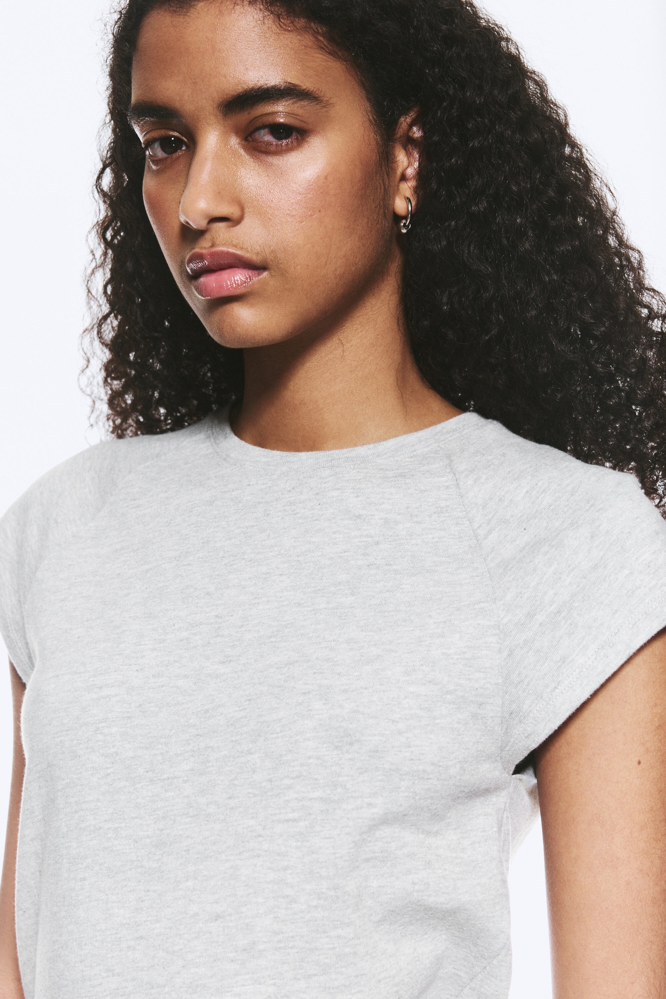 Grey Melange - Short-Sleeved Raglan T-shirt - 2