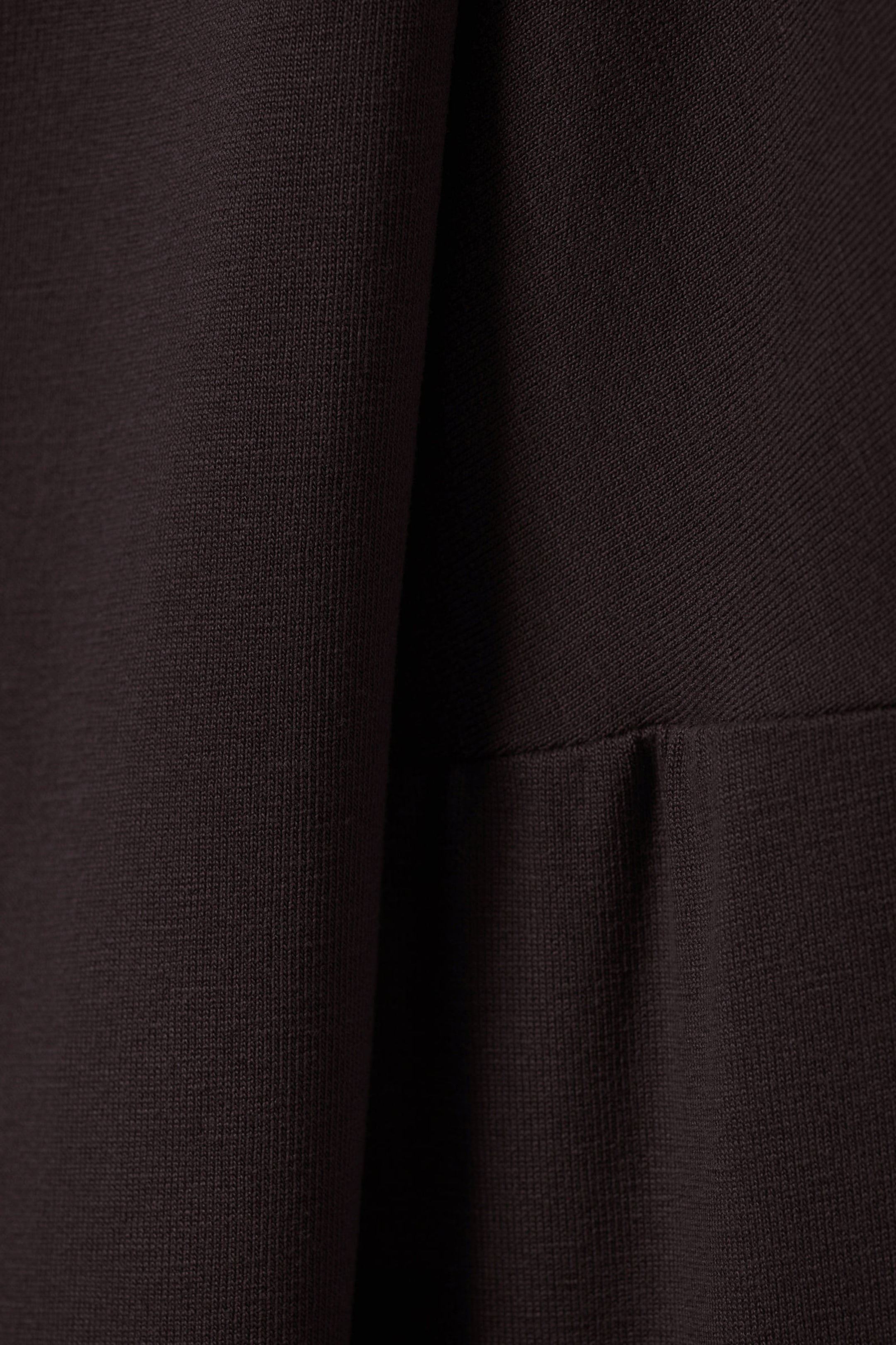 Dark Brown - Draped Long-Sleeved Lyocell Top - 5