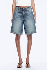Radio Blue - Medium Blue - Monterey denim short met lage taille - 4