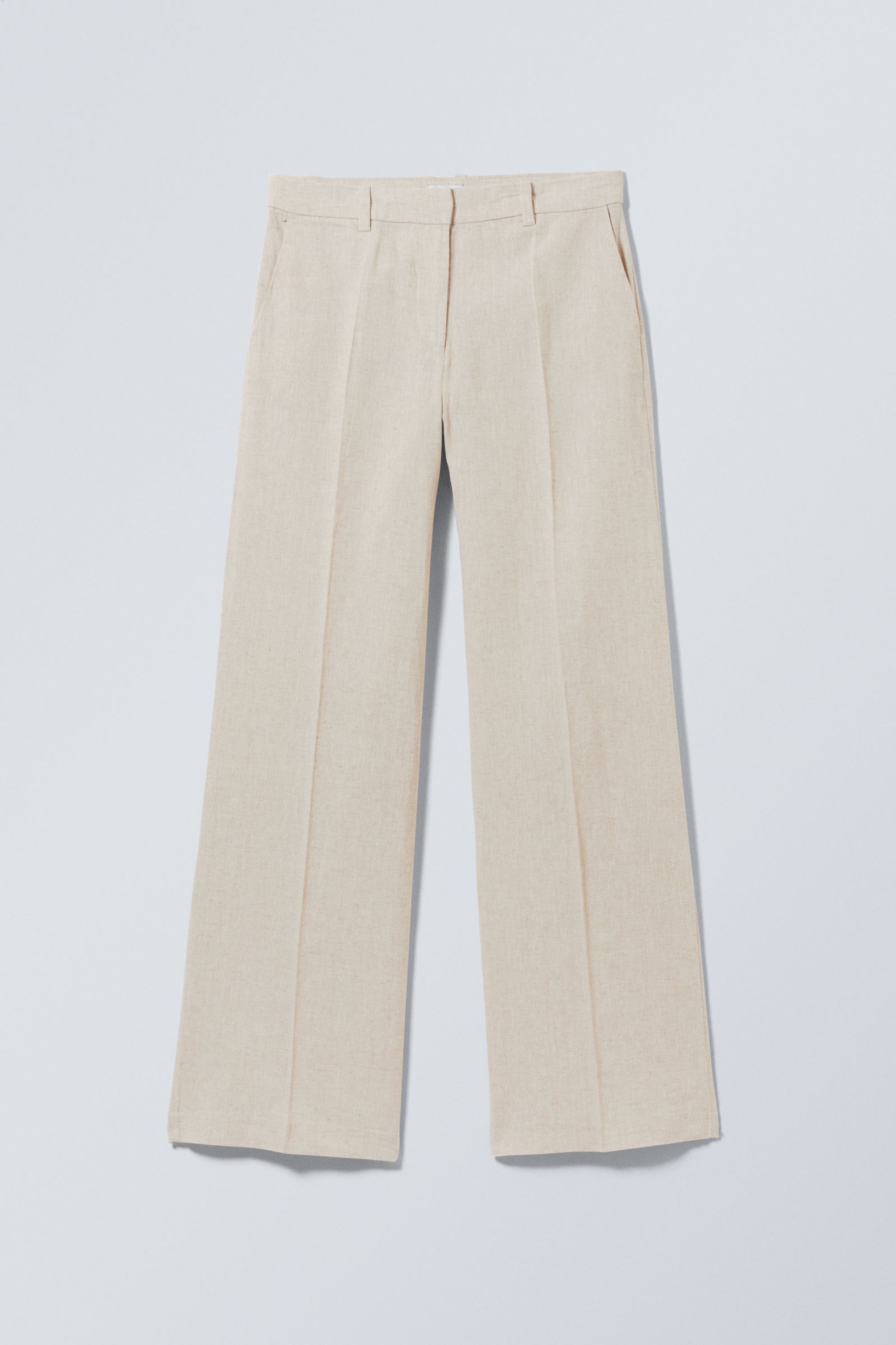 Ecru - Mid Linen Blend Suit Trousers - 4