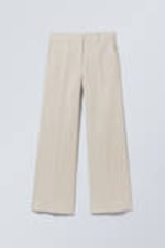Ecru - Mid Linen Blend Suit Trousers - 4