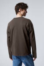 Donkerbruin - Geweldig boxy T-shirt met lange mouwen - 2