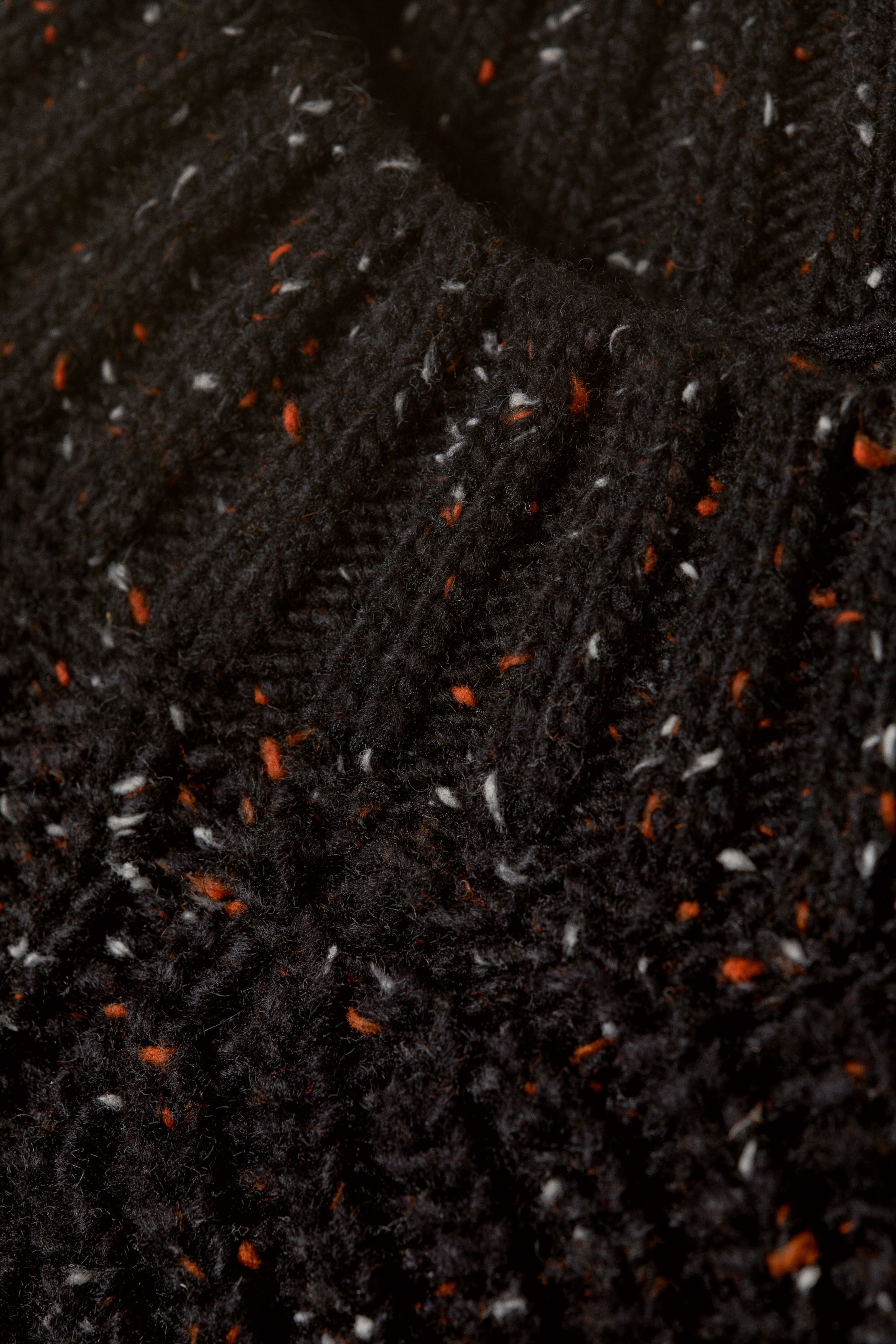 Black - Relaxed Fit Nepped Knit Sweater - 5