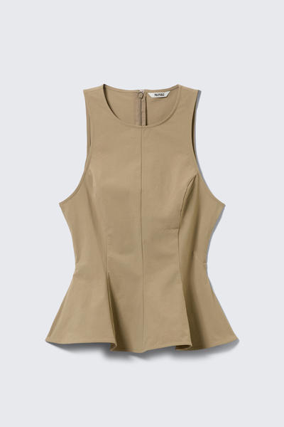 Fitted Nylon Peplum Top
