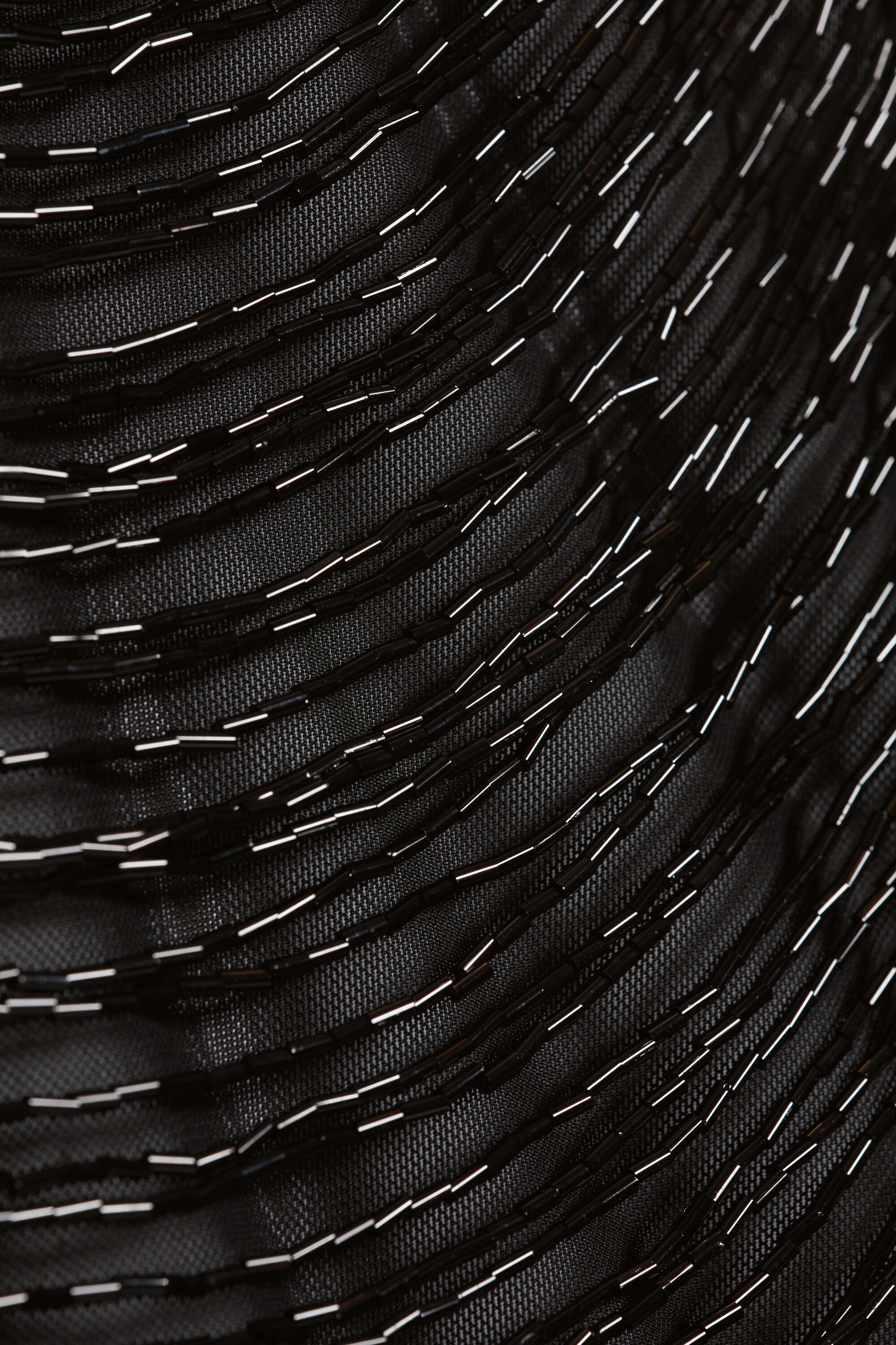 Black - Beaded Mesh Halterneck Top - 5