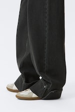 Elegie Black - Noir - Jean ample taille basse à jambes larges et ourlets - 3