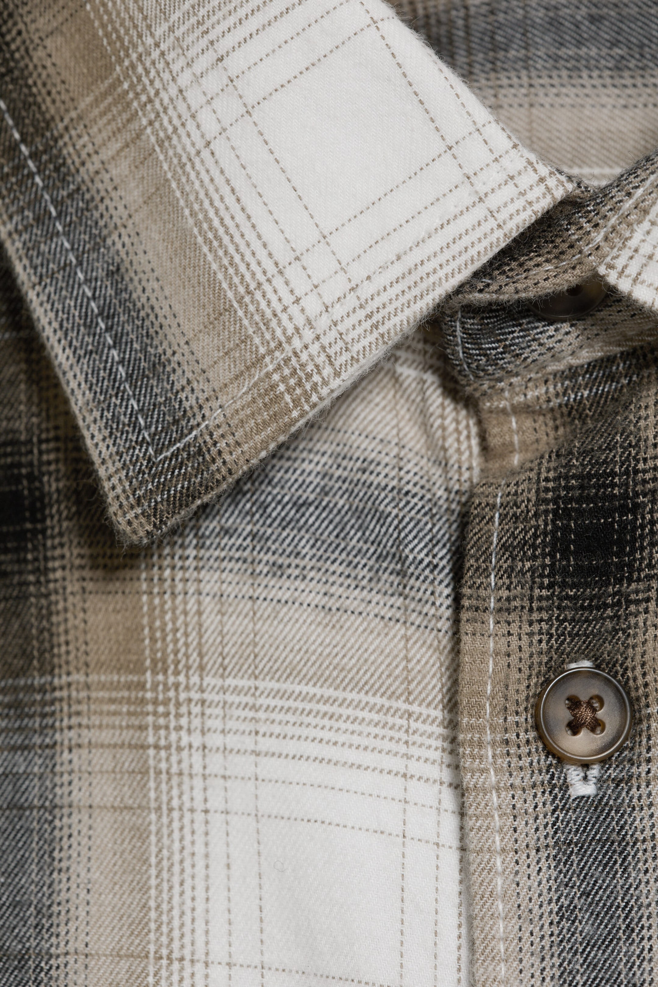 Beige Check - Loose Boxy Checked Shirt - 2