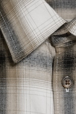 Beige Check - Loose Boxy Checked Shirt - 1