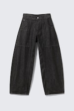 Black Rinse - Schwarz - Dunno Unisex Low Rise Loose Barrel Leg Jeans - 6