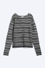 Dunkelgrau meliert - Pullover mit V-Ausschnitt - 3
