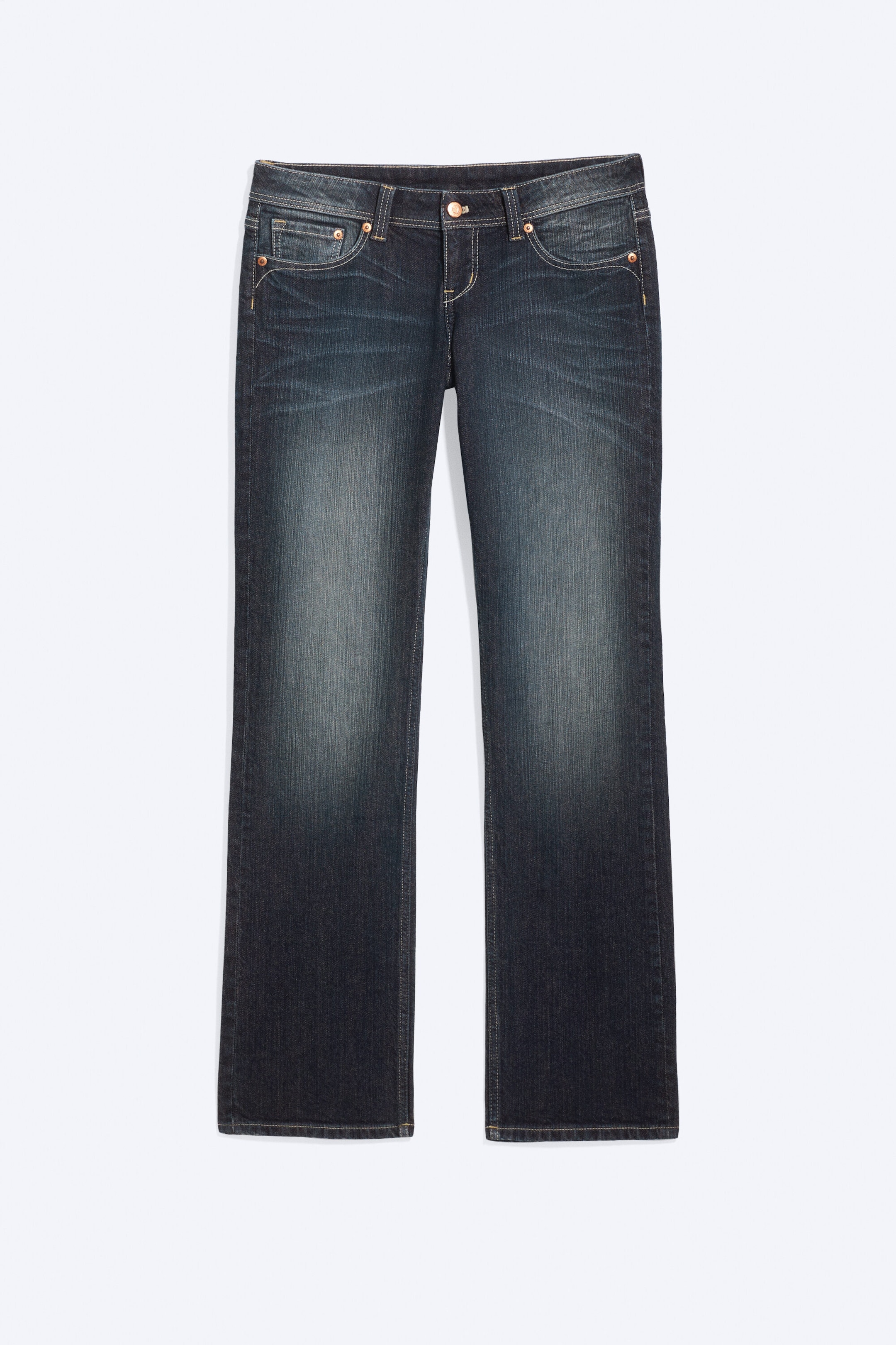 Vintage Slub - Dark Blue - RIOT LOW RISE SLIM FIT BOOTCUT JEANS - 5