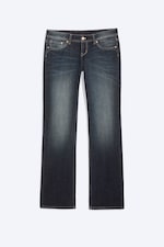 Vintage Slub - Dark Blue - RIOT LOW RISE SLIM FIT BOOTCUT JEANS - 5