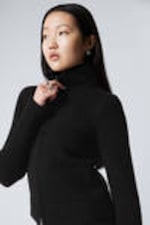 Schwarz - Strickjacke mit Reißverschluss Winona - 1